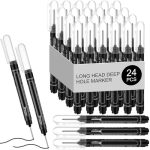 Motimind 24 Pcs Deep Hole Marker Bulk Long Nib Marker Long Head Waterproof Multi-purpose Deep Reach For Carpenter Construction W