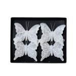 Butterflies Set Of 4 8X6X1CM - White