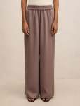 Enya Petite Elastic Wide Leg Pants - 16 Deep Taupe Set