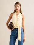 Gianna Wrap Halter Top - 16 Buttercup