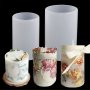 1PC Round Cylindrical Silicone Mold Diy Handmade Epoxy Resin Mold For Making Candle Aromatherapy