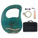 Lyre Harp 19 Metal Strings Maple Saddle Mahogany Body Lyra Harp With Bag Key Included