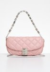 Quilted Oval Shape Cross Body Bag - Pink