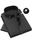 Men's Stylish Solid Dress Shirt Formal Breathable Lapel Button Down Short Sleeve Shirt For Business Activities