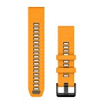 Garmin Quickfit 22MM - Spark Orange graphite Silicone Band