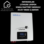 Infinisolar Lithium LIFEPO4 Single Solar Battery Module - 25.6V 100AH 2.56KWH