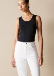 Fine Rib Scoop Neck Tank