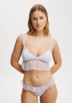 Cotton On Holly Lace Longline Bralette - Washed Thistle