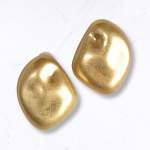 Chunky Matt Oblong Earrings - Gold Free