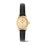 Ophelia MINI Black Lizard Unitone Guilloch Gold Watch