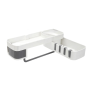 Rotating Kitchen Shower Storage Rack Shelf - White