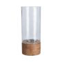 Tealightholder Man Wood Glas 15X15X37CM