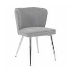 Reggie Metal And Fabric Dining Chair Black Grey - Black