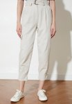 Belted Cargo Woven Trousers - Stone