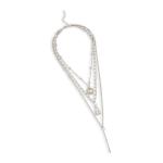Silver Triple Heart Lock Necklace
