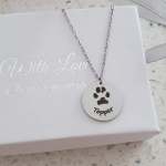 G41 - Personalized Paw Print Necklace Stainless Steel Silver Gold Or Rose Gold Ready In 3 Days
