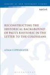 Reconstructing The Historical Background Of Paul& 39 S Rhetoric In The Letter To The Colossians Hardcover
