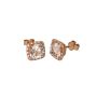 9KT Rose Gold Cushion Cut Morganite & Diamond Earrings