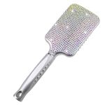 Fashion Premium Glass Ab Color Crystal Paddle Brush Exclusive Blingbling Hair Brush Massage Air Cushion Rhinestone Hair Comb For