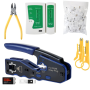 RJ45 CAT6 Network Crimping Tool Kit With Cable Tester - 6 Piece Set