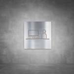 Office Sign D04 - Brushed Stainless Steel