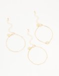 Goldair Gold Diamante Circle & Chain Bracelets 3-PACK