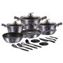 17-PIECE Marble Coating Non-stick Cookware Set - Carbon Pro