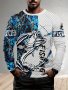 Fancy Fish Print T-shirt Men's Breathable Comfy Long Sleeve Tee Men's Clothing For Outdoors