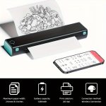 Wireless Portable Printer M08F: 21.59X27.94CM Thermal Printer Ink Free Mobile Printer That Can Be Used For Business Office Home