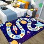Fine Living Rectangular Crystal Velvet Carpet For Kids - Astronomy