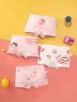 4PCS Cute Cartoon Girl Cotton Boxer Briefs - Quick-dry Comfort Fit Underwear For Teens & Kids