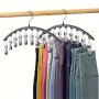 1PC Clothes Hanger Hanging Rack Space-saving Curved Hanger For Yoga Pants And Leggings - Closet Organizer With 10 Clips Pants Socks Hanger For Clothes Shops