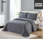 Simon Baker Daisy Bedspread Grey Various Sizes - Super King - 320CM X 270CM + 2 Pillowcases 50CM X 70CM + 5CM Grey