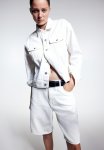 Bermuda Low Denim Shorts - White