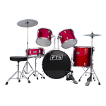 FTS JW225PVC-12 5 Piece Drum Kit Red
