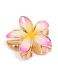Goldair Gold Pink & Yellow Enamel Frangipani Claw Clip