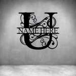 U - Alphabet Personalized Monograms - 600MM Grey