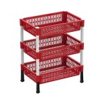 Vegetable Rack 3 Tier Rectangular Assorted Colours
