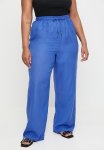 Plus Straight Leg Linen Pants - Marine