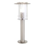 Hooded Chrome Pedestal Light
