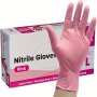 Disposable Nitrile Gloves - 10/20/50/100PCS Latex-free Powder-free Durable Waterproof - Perfect For Kitchen Cleaning Nail Art Hair Styling Painting Outdoor Activities Light Pink Halloween