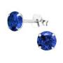 C321-C33206 - 925 Sterling Silver London Blue Cz Ear Studs - Saphire Dark Blue