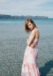 Drawstring-detail Maxi Dress - Pink Multi