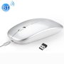 Hxsj M90 2.4GHZ Ultrathin Mute Rechargeable Dual Mode Wireless Bluetooth Notebook PC Mouse Silver