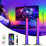 2PCS Desktop Atmosphere Light Icrgb Music Synchronization With 3-KEY Controller 2.4G21 Key Remote Control And App Wireless Contr