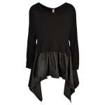 2-TEXTURED Pointy Edge Knit Top - Black Free