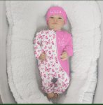 Butterfly Baby Grow With Beanie And Bow Butterflies Pink