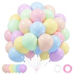Netnology Pastel Balloons Set 60PCS 12 Inch Rainbow Macaron Pink Blue Purple Green Yellow Orange Colorful Latex Balloon For Birt
