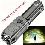 1PC Powerful Zoomable Flashlight Outdoor Multi-functional Portable Home Small Flashlight Telescopic Zoom Light