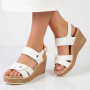 Ladies Fashion Wedge - White - 8